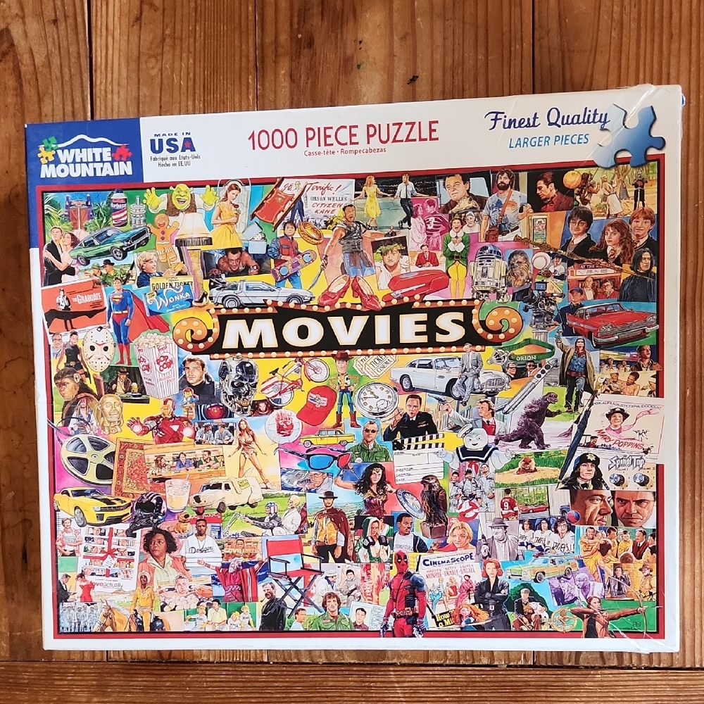 White Mountain Colorful Movies Collage Puzzle 1k